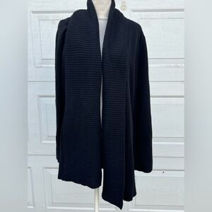 Rani Arabella Womens Black Cashmere open Cardigan XL